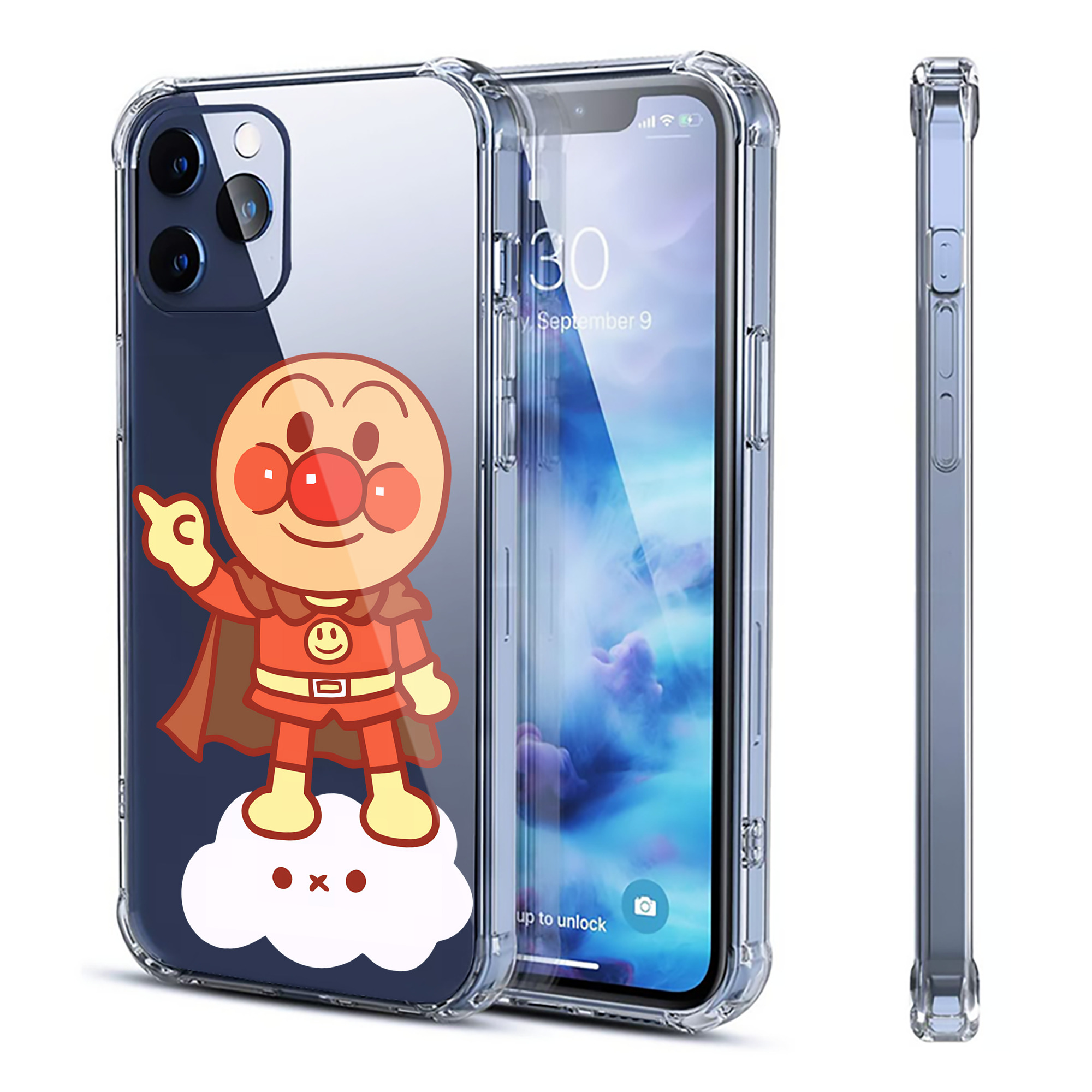 （画像用） アンパンマン Anpanman 【iPhone 12シリーズ対応】透明スマホケース（クリアソフトケース）